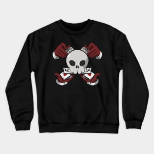 Croupiers crew Jolly Roger pirate flag (no caption) Crewneck Sweatshirt